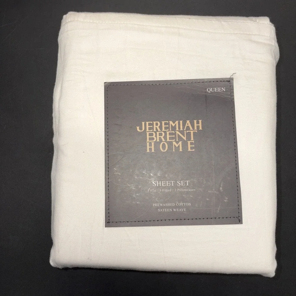 Jeremiah Brent Home Cotton Sateen Weave  4 Piece Sheet Set Size Queen
